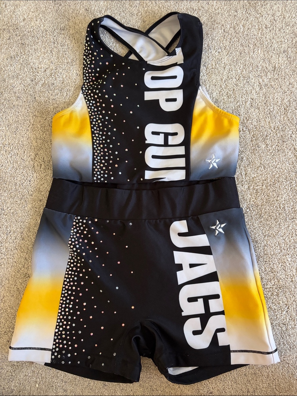 Black & Yellow 'Top Gun Jags' Athletic Singlet Shorts